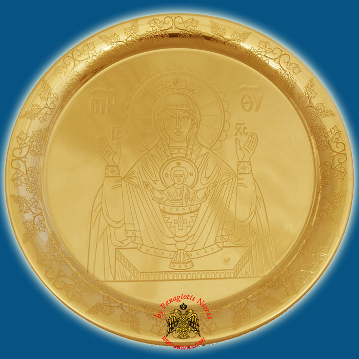 Andidoron Disc Engraved with Theotokos - Gold Plated