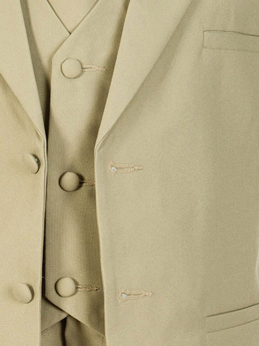 Boys Formal 5 Piece Suit with Shirt and Vest – Khaki (Sizes 2T -20)