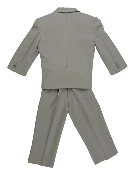 Boys Formal 5 Piece Suit with Shirt and Vest – Light Grey (Sizes 2T -20)