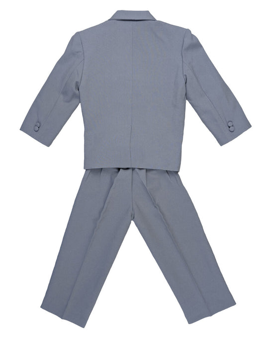 Boys Formal 5 Piece Suit with Shirt and Vest – Slate Grey (Sizes 2T -20)