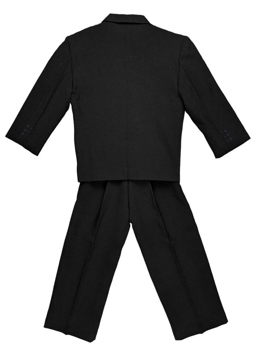 Boys Formal 5 Piece Suit with Shirt, Vest, Tie and Garment Bag – Black (Sizes 2T -20)