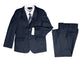 Boys Formal 5 Piece Suit with Shirt, Vest, Tie and Garment Bag – Navy Blue (Sizes 2T -20)