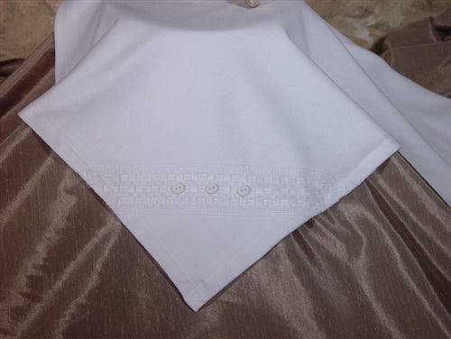 Trim and Button Baptismal Blanket