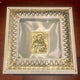 Wedding Crown Case - Square Wooden Crown Case - White with Brass Gold Trim