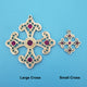 Centerpiece - Orthodox Cross with Blue Jewels - Large or Small