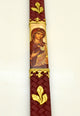 13" Easter Lambatha Candle - Burgundy Theotokos