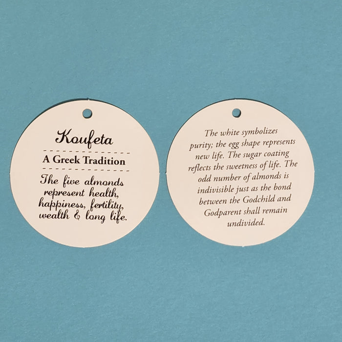 Explanation Circle Card - GREEK BAPTISM - 5 Almonds