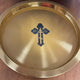 Brass 15" Wedding Tray with Large Greek Orthodox Cross