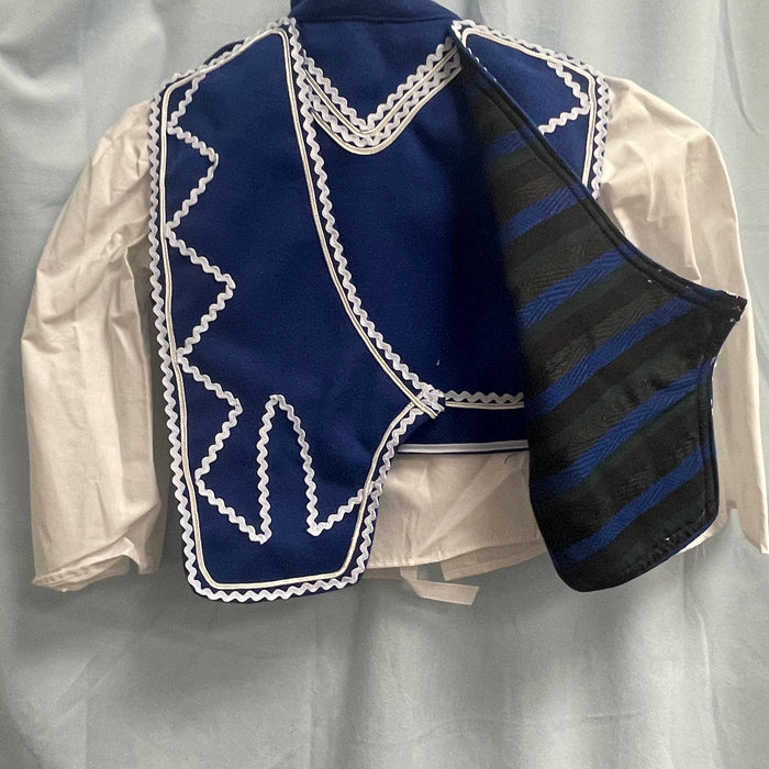 Tsolias Boy Blue & White Vest Costume (Sizes: 2 & 3)