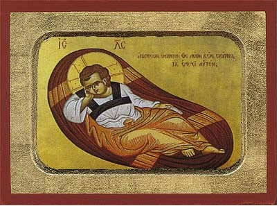 The Reclining Infant Greek Orthodox Icon