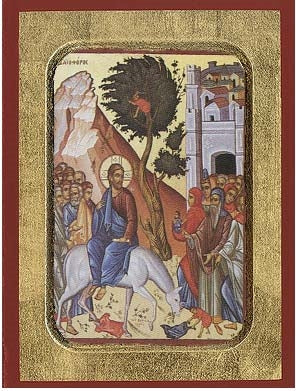 The Entry into Jerusalem Greek Orthodox Icon