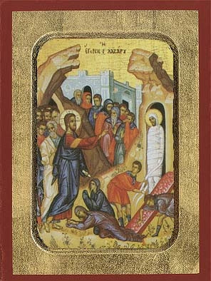 Saint Lazarus Raising Greek Orthodox Icon