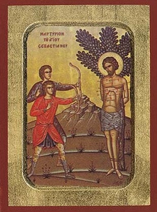 Saint Sevastianos the Martyrdom Greek Orthodox Icon