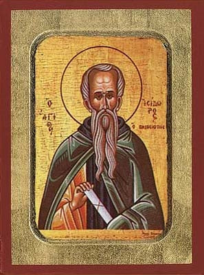 Saint Isidoros of Mount Pelousion Greek Orthodox Icon