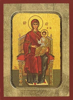 Theotokos Enthroned Greek Orthodox Icon