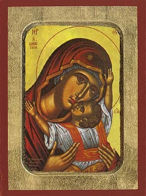 Holy Virgin Mary The Glykofilousa Kardiotissa Greek Orthodox Icon