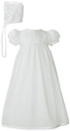 Polycotton gown w/ lace trim