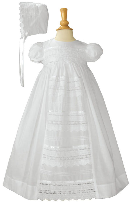 Girls 25′′ Victorian Style Cotton Christening Baptism Gown Girls 25′′ Victorian Style Cotton Christening Baptism Gown