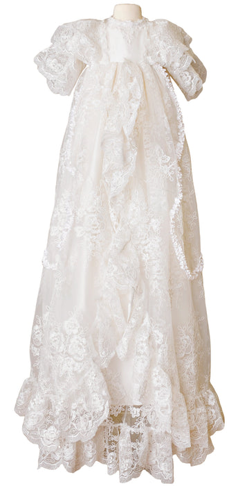 Baby Girls Baptism Dress Christening Gown with Bonnet 3M - Walmart.com