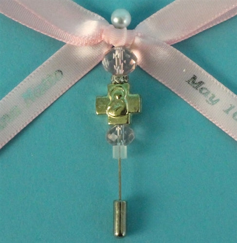 Athos Lapel Pin with Ribbon (Blue, Pink or Topaz)