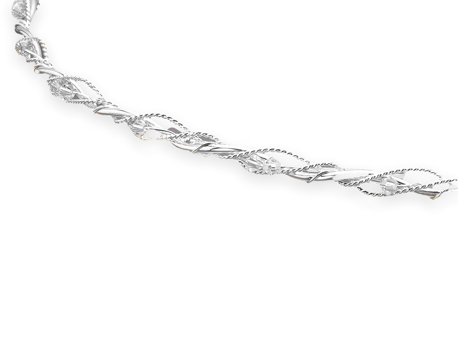 Crown Pair - Swarovski Silver Weaved Wedding Stefana