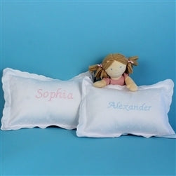 Scalloped Edge Baby Pillow - Embroidery
