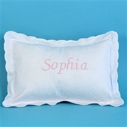 Scalloped Edge Baby Pillow - Embroidery