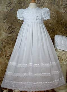 30" Cotton Batiste Gown with Cluny Trim  (up to 24 months)