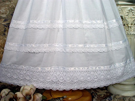 30" Cotton Batiste Gown with Cluny Trim  (up to 24 months)