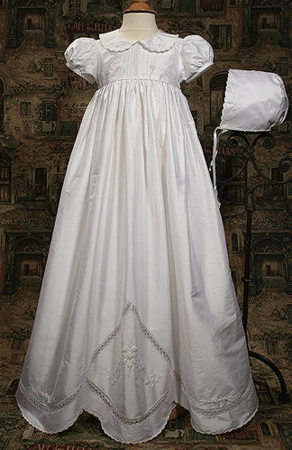 Silk Dupioni Gown with Hand Embroidery