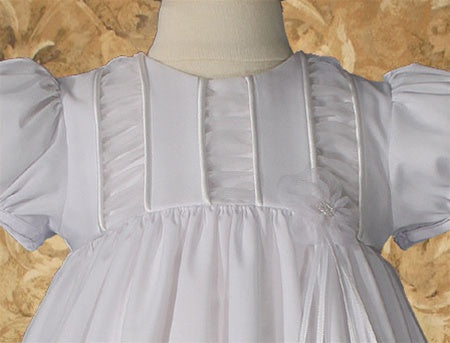 Christening Dress with Organza Ruching