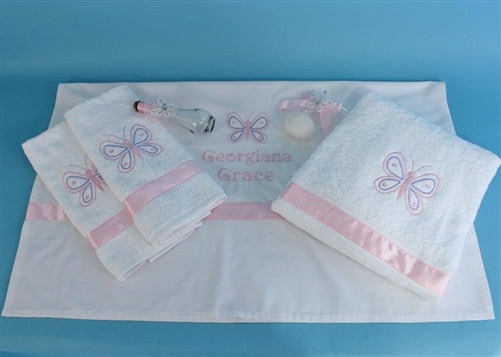 6 Piece - Butterfly Oil & Towel Set