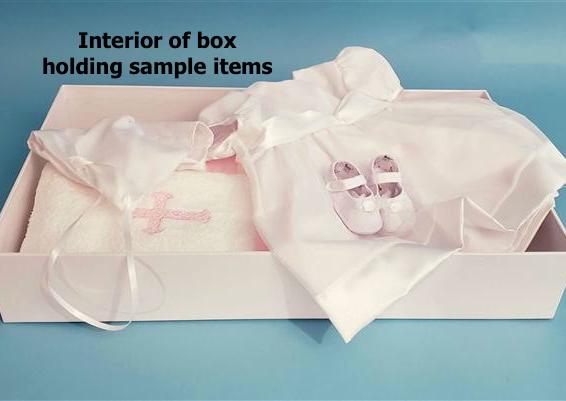 Keepsake Box with Cross and Mesh Bow - Large