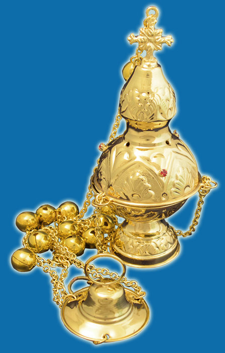 Orthodox Church Censer - Enamel - Gold Plated