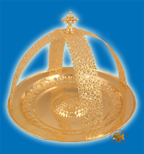 Andidoron Disc Tray for Holy Bread - Silver or Gold