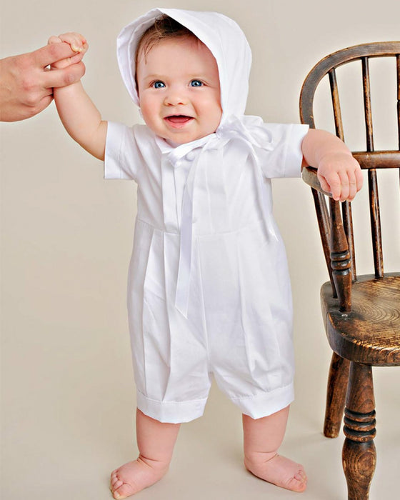Polycotton Romper with Screened Cross,Baptism and Christening
